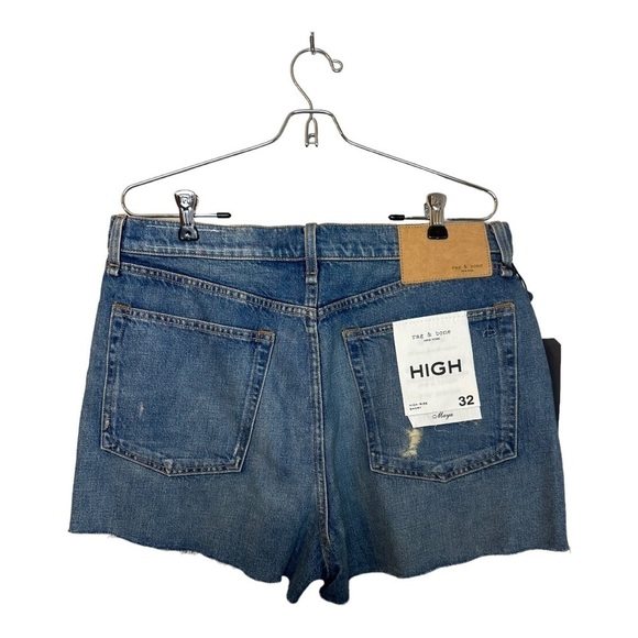 rag & bone Maya High-Rise Distressed Denim Shorts in Rochester 32 - Picture 6 of 9